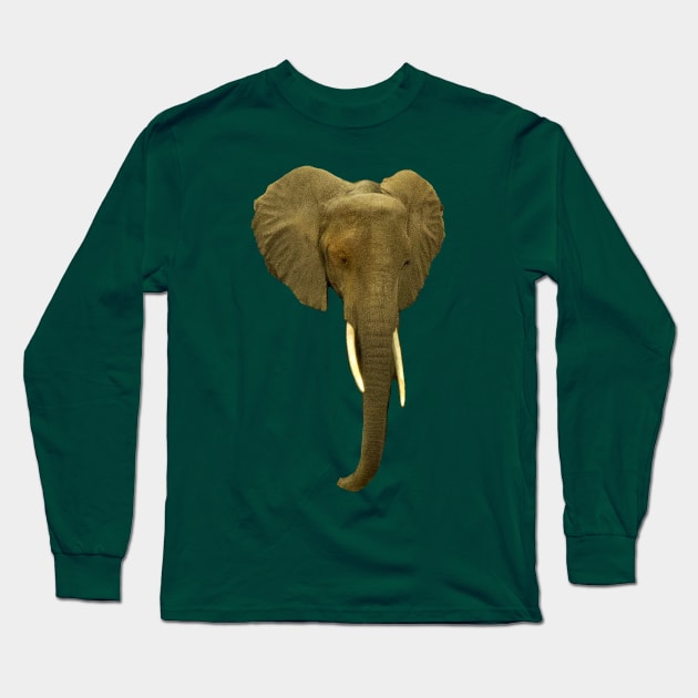 Elephant Portrait Long Sleeve T-Shirt by ellenhenryart